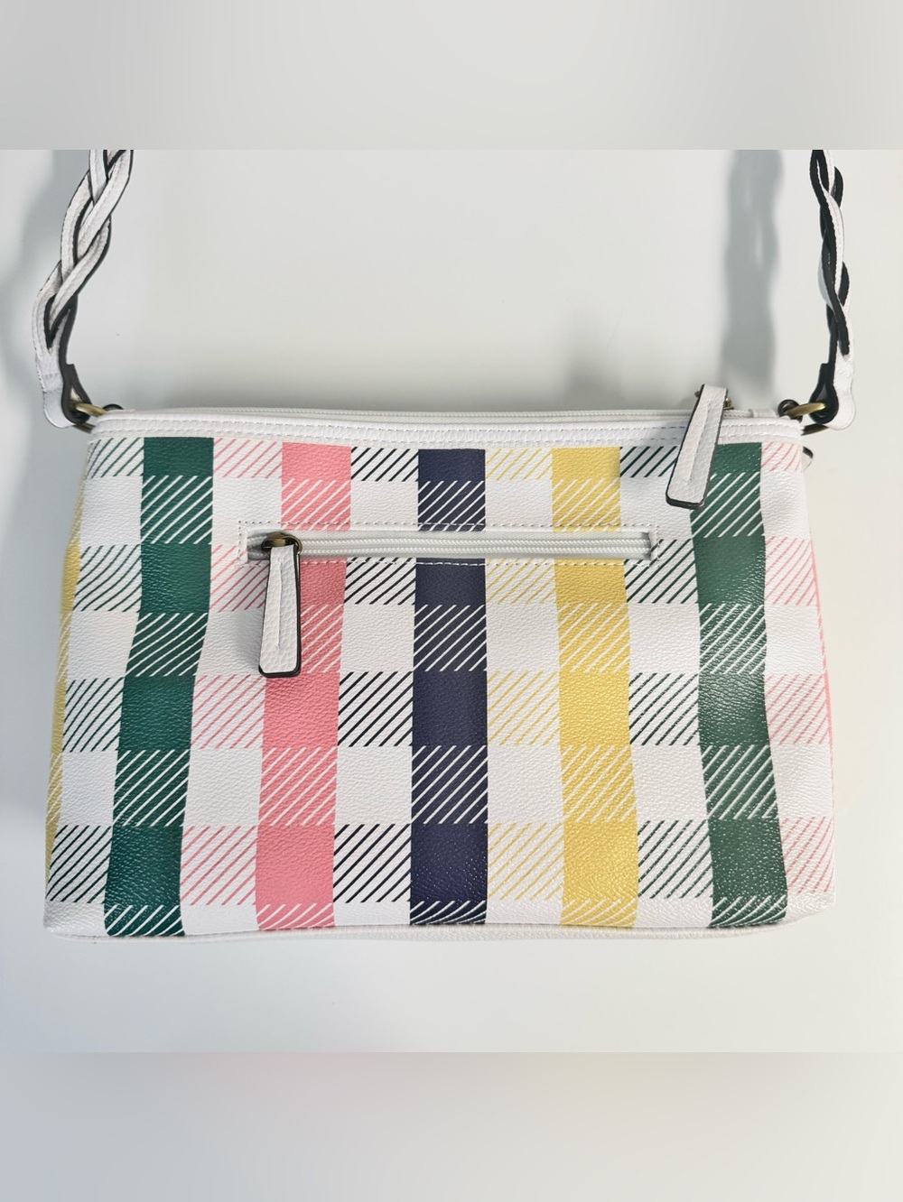 St. John's Bay Plaid Crossbody Bag with Tassel Colorful - Picture 6 of 12